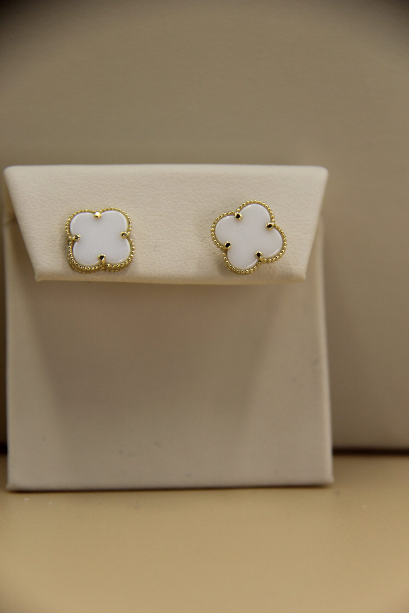 Small VC White 10k Earrings - Image 2