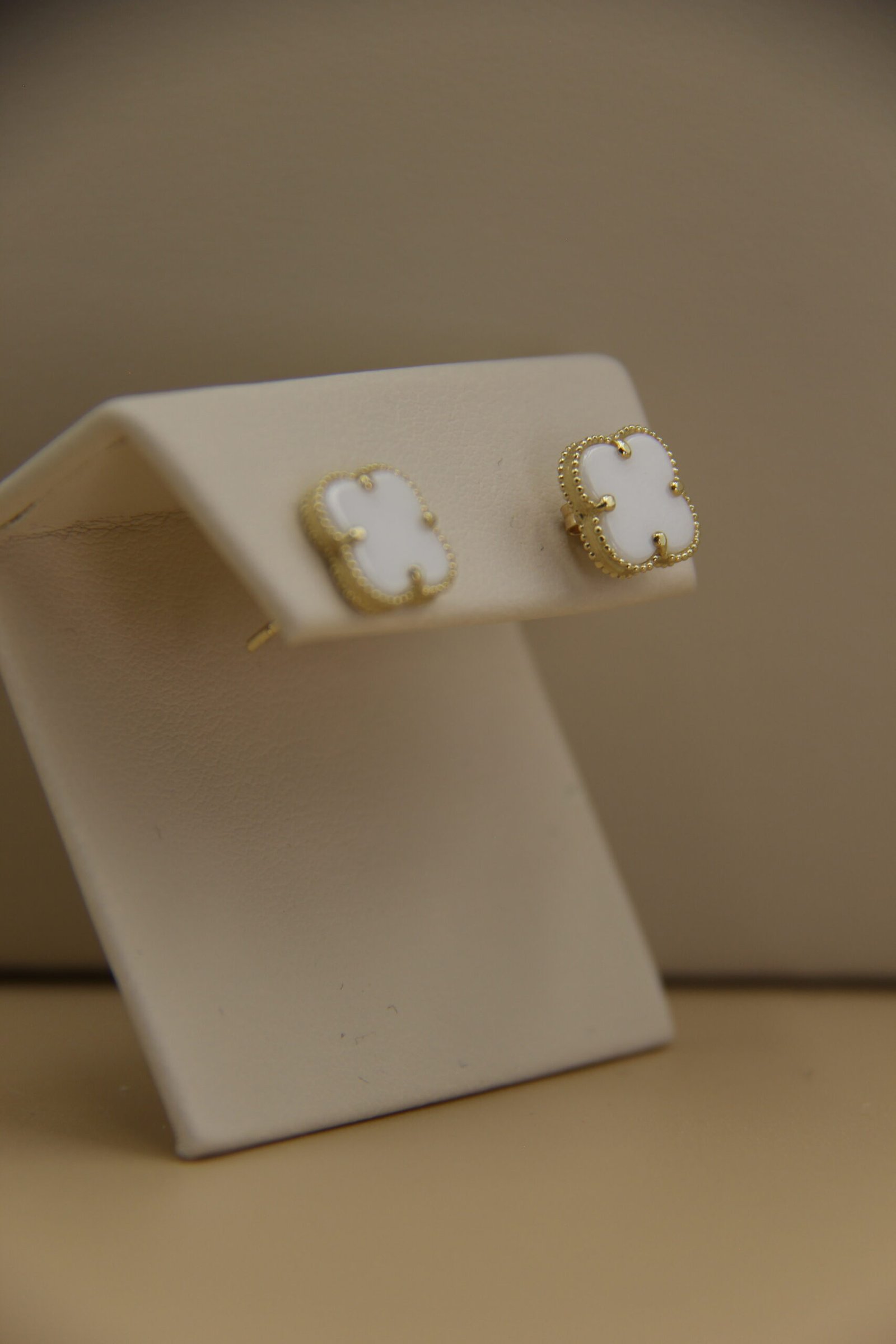Small VC White 10k Earrings - Image 4