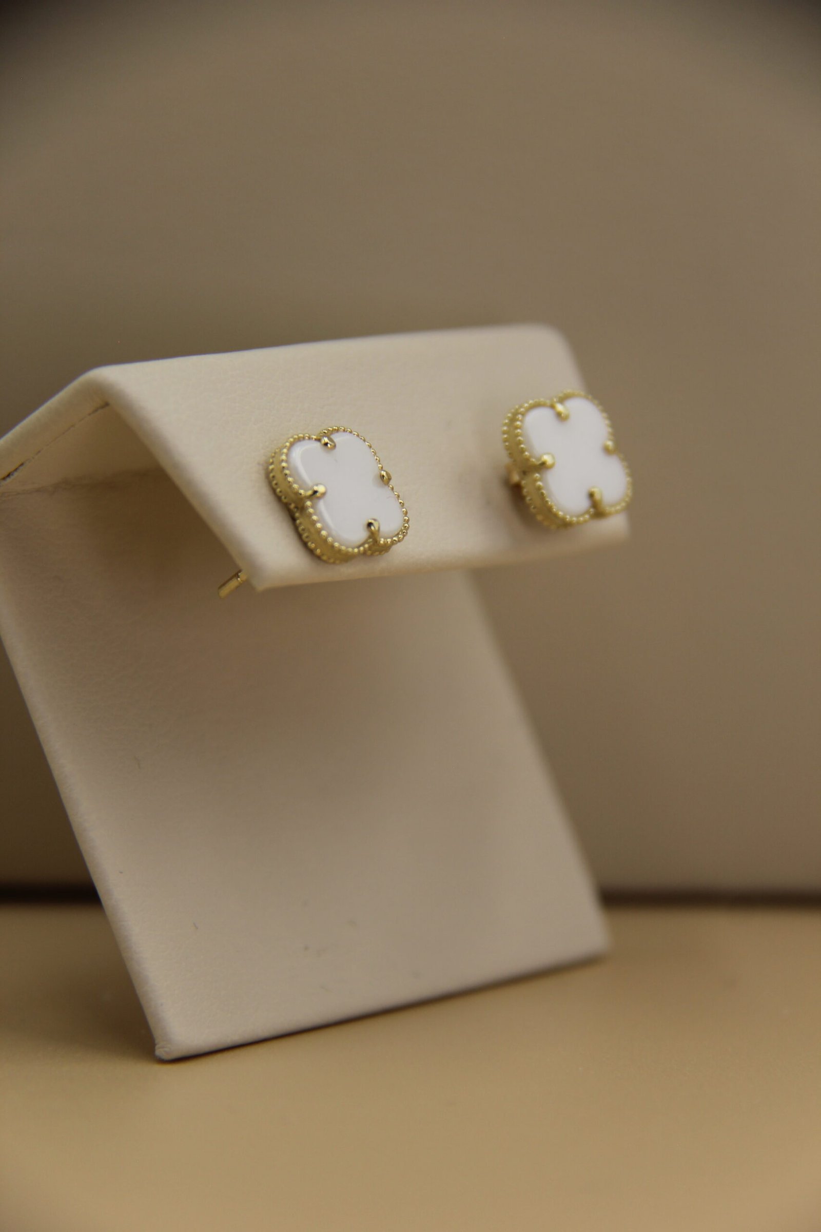 Small VC White 10k Earrings - Image 5