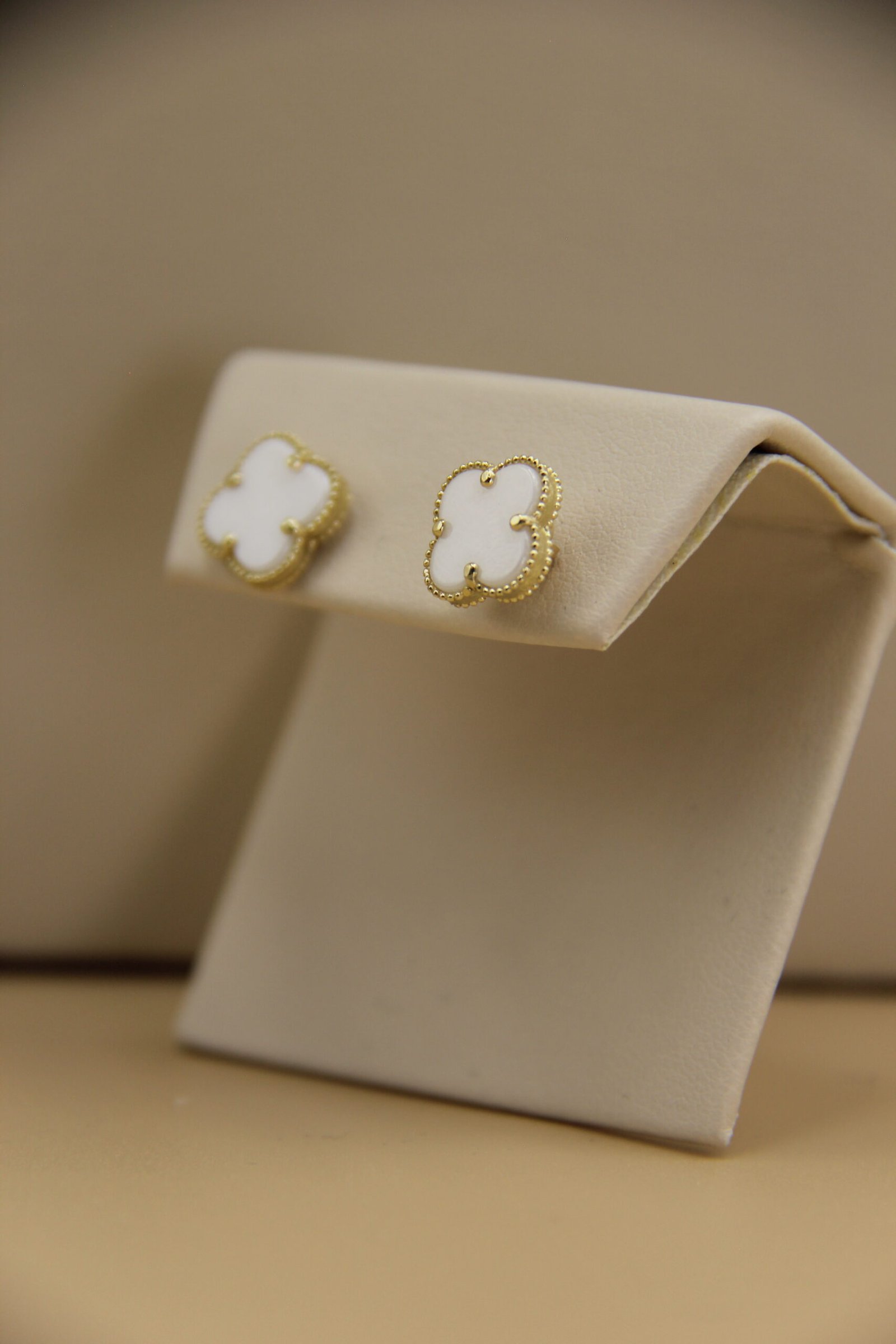 Small VC White 10k Earrings - Image 6